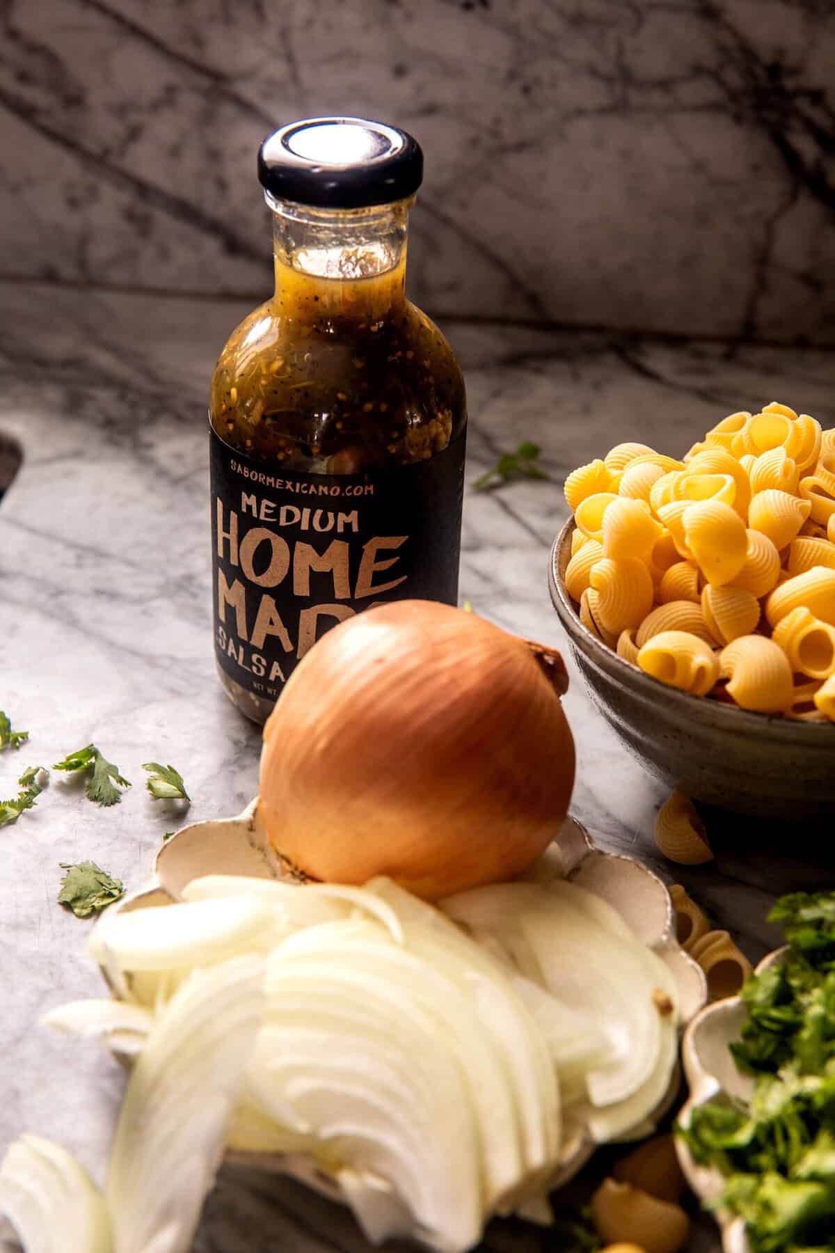 One Pot White Chicken Chili Mac and Cheese