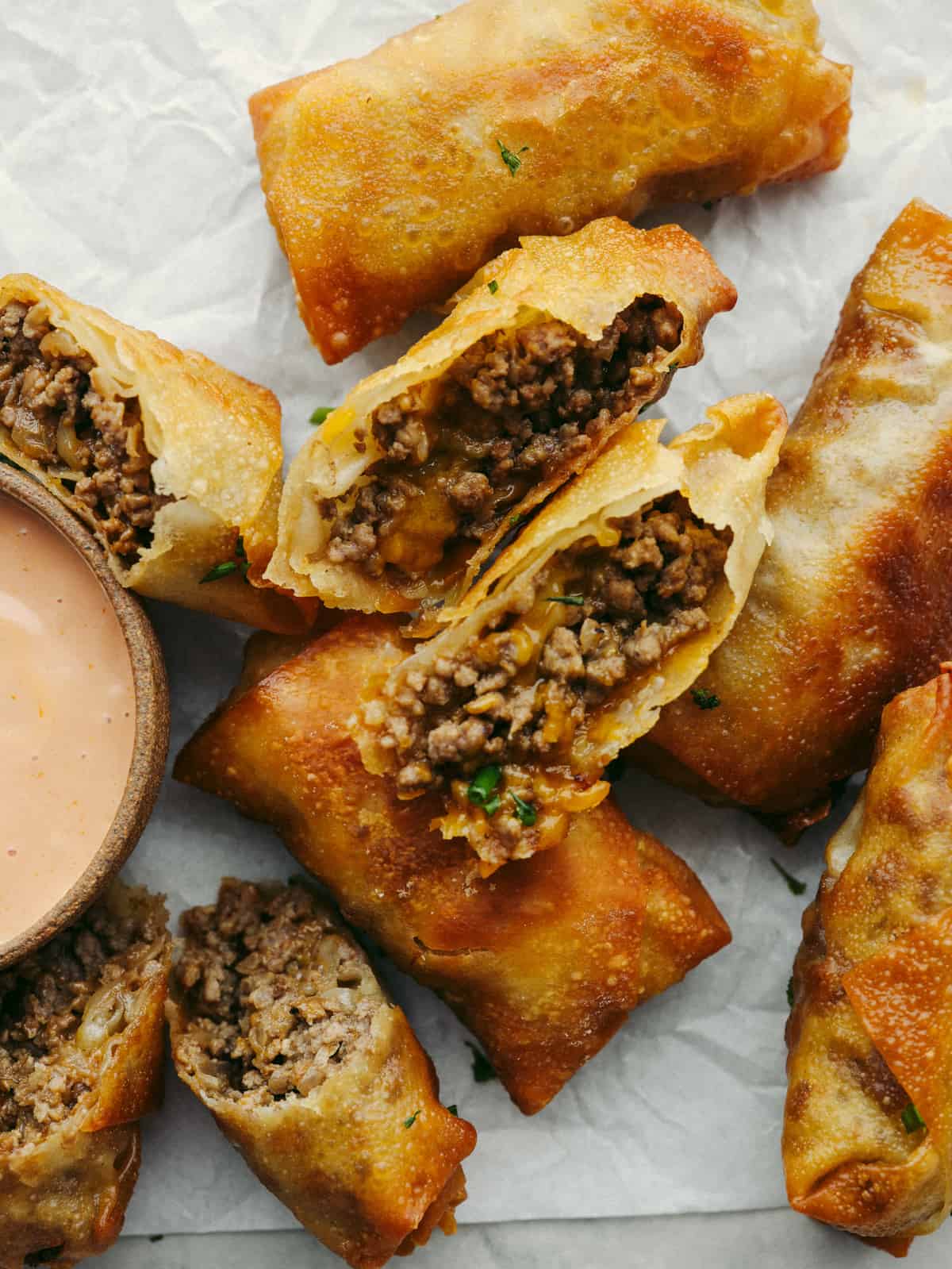 Cheeseburger Egg Rolls