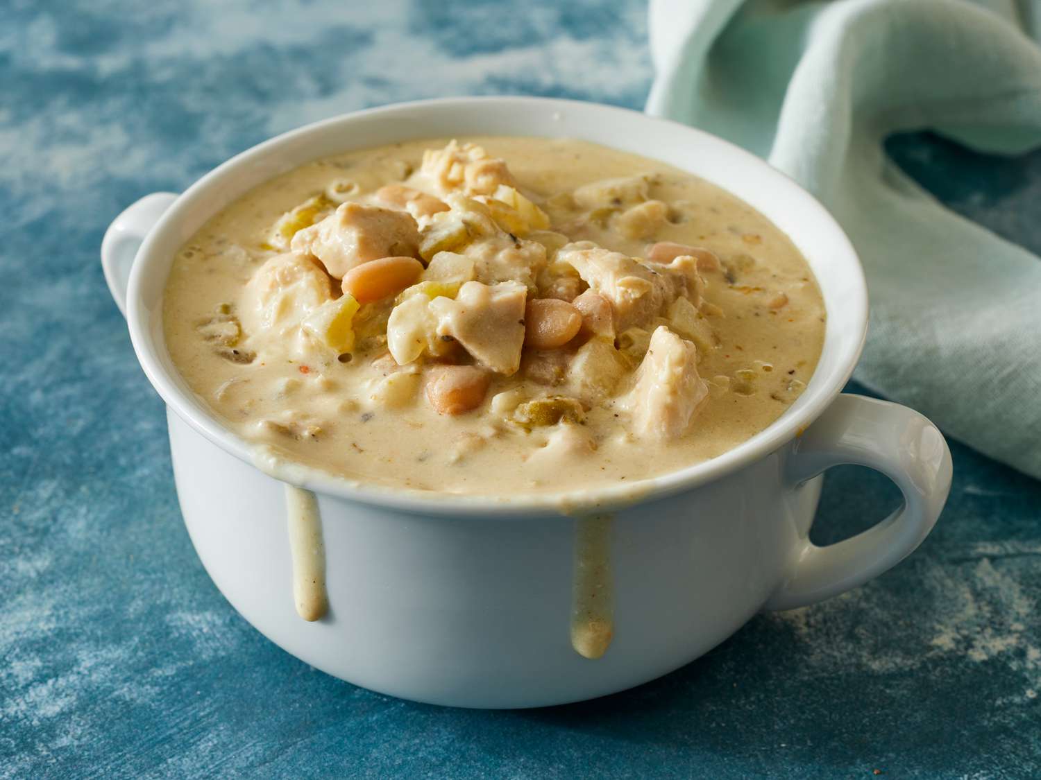 Creamy White Chicken Chili in a bowl