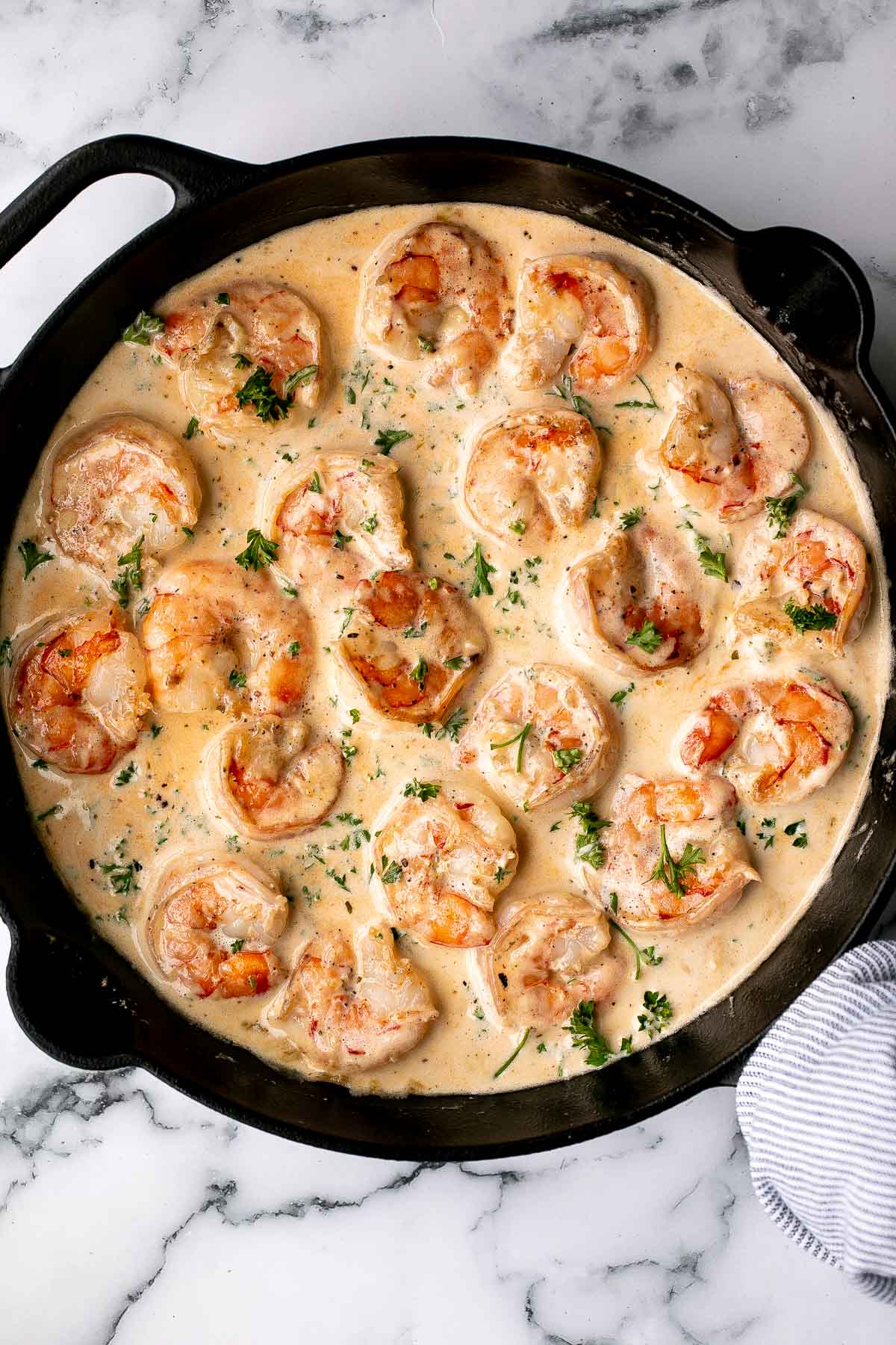 Finished Creamy Garlic Shrimp