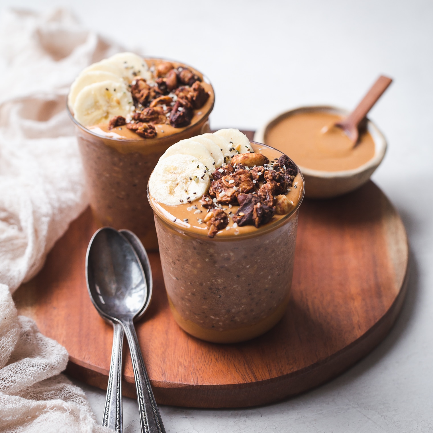 Ingredients for Chocolate Peanut Butter Overnight Oats