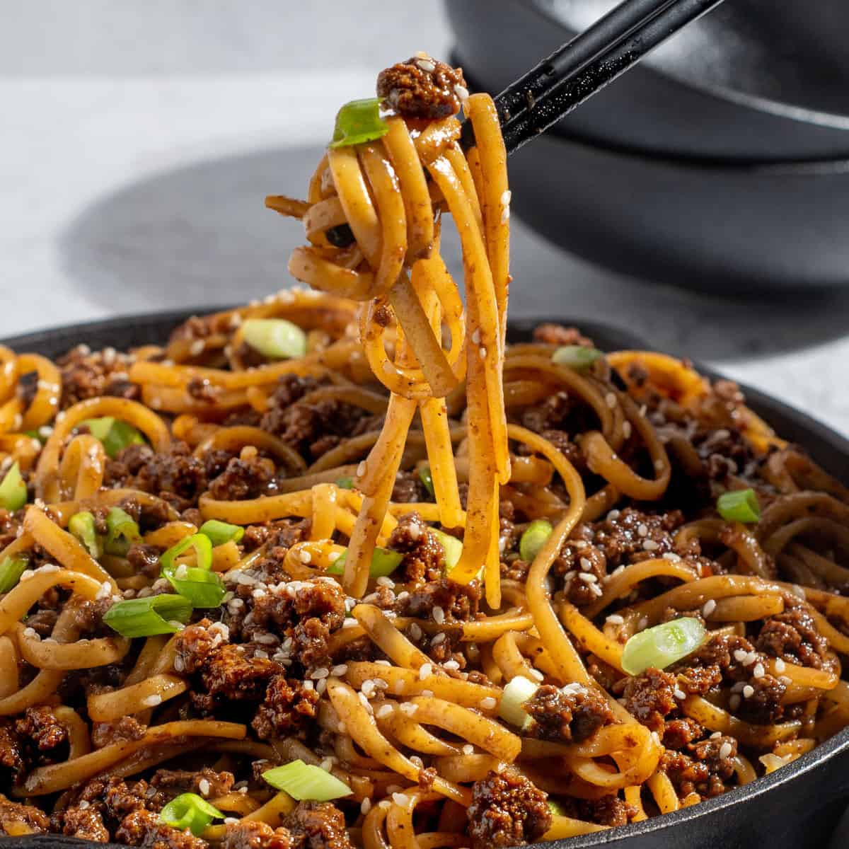 Mongolian Ground Beef Noodles Ingredients