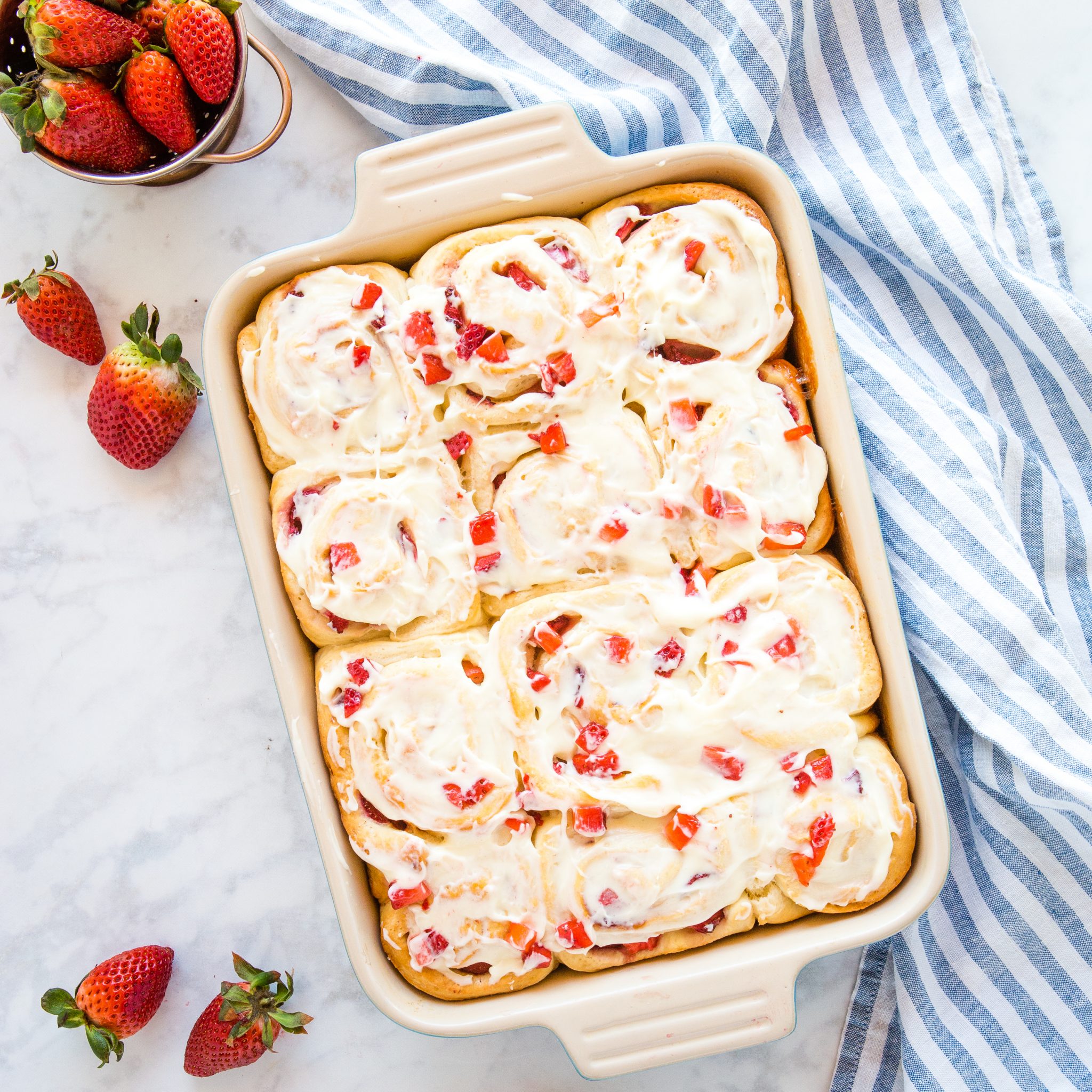 Strawberry Shortcake Cheesecake Rolls close up