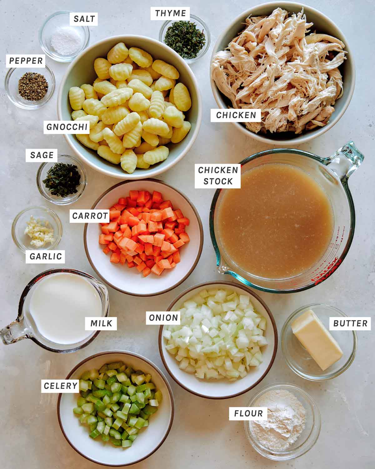 Creamy Chicken Gnocchi Soup ingredients