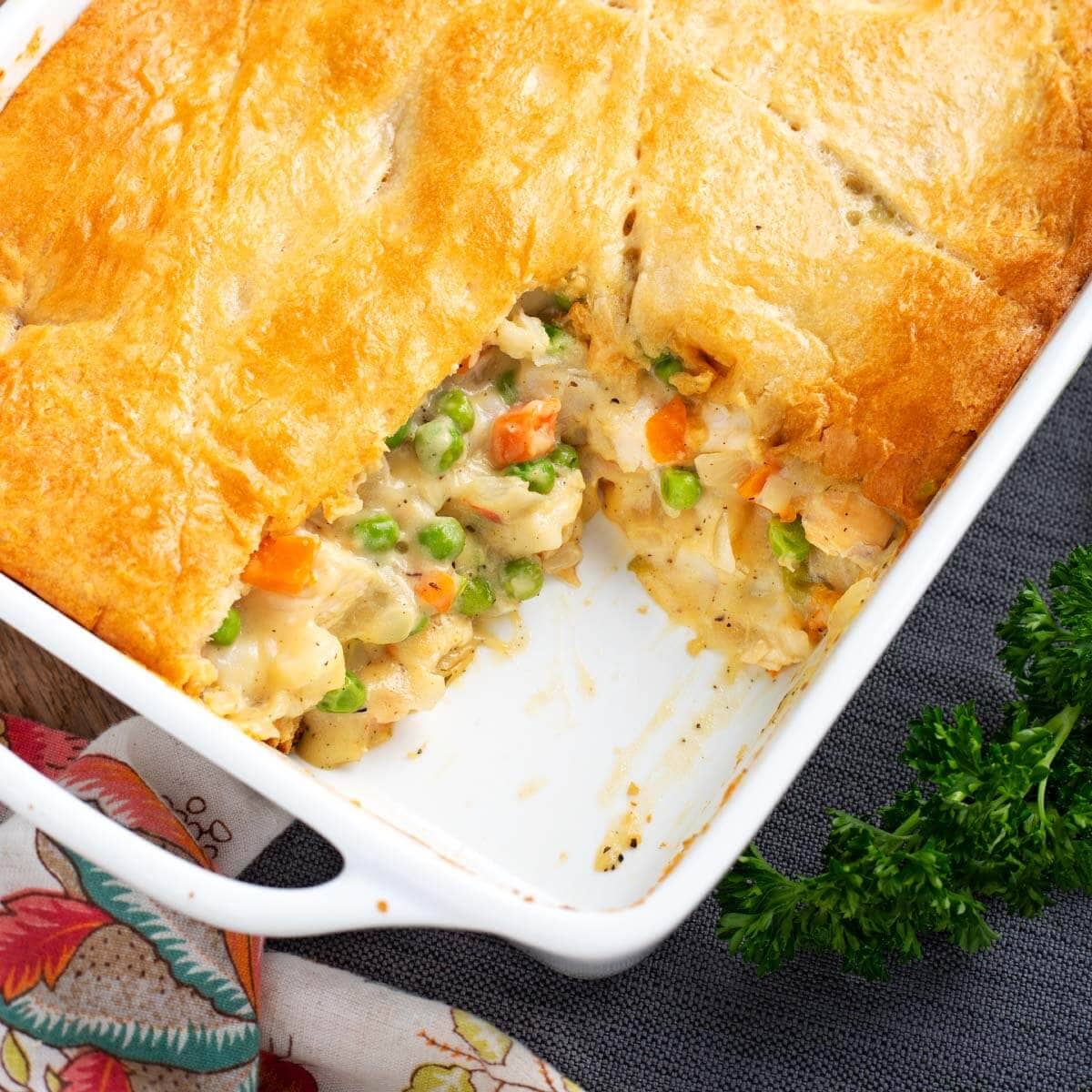 Finished Chicken Pot Pie Casserole