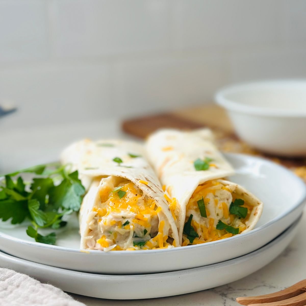 Ingredients for Cheesy Garlic Chicken Wraps