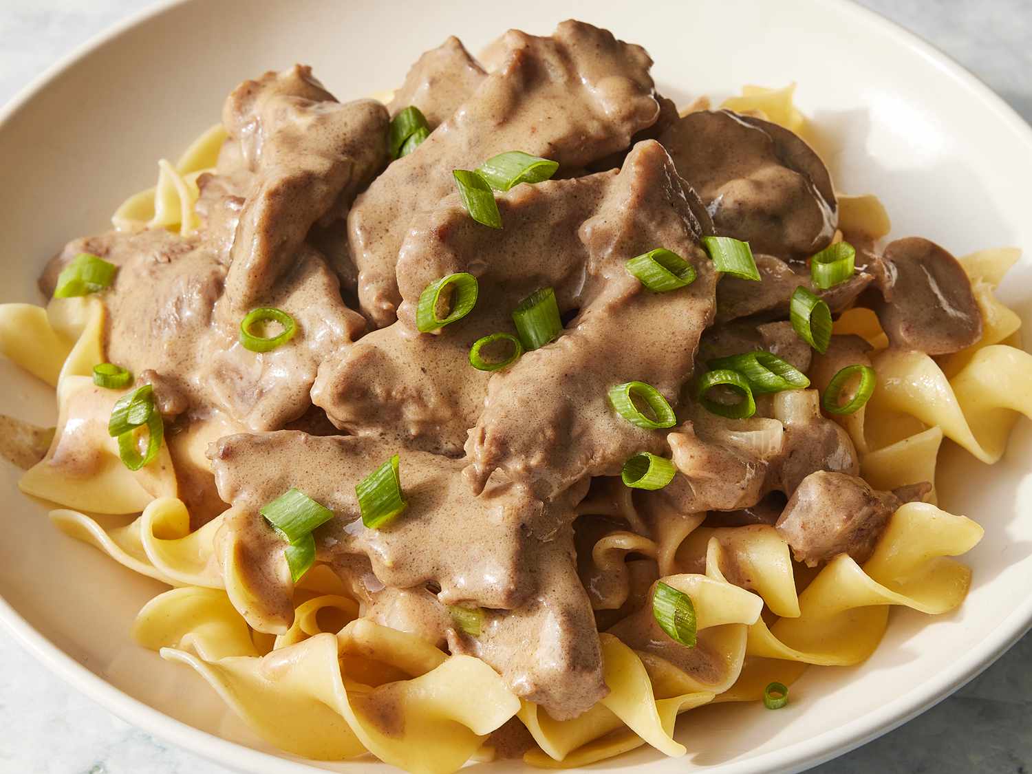 Cooking process of Beef Stroganoff