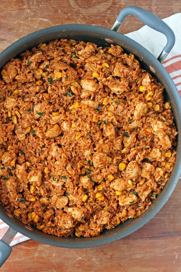 Easy Chicken and Rice Taco Skillet