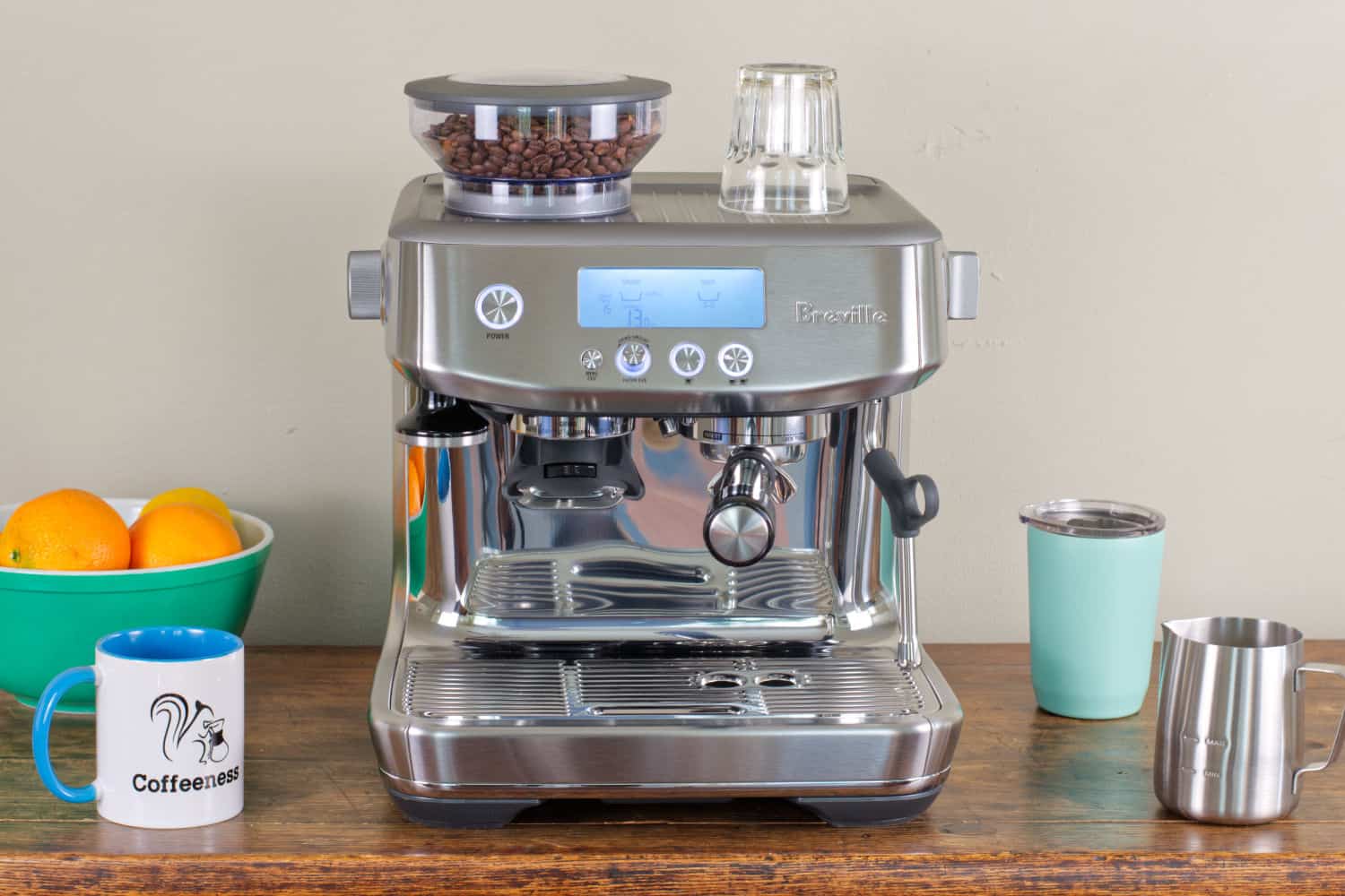 Breville Barista Pro espresso machine in kitchen setting