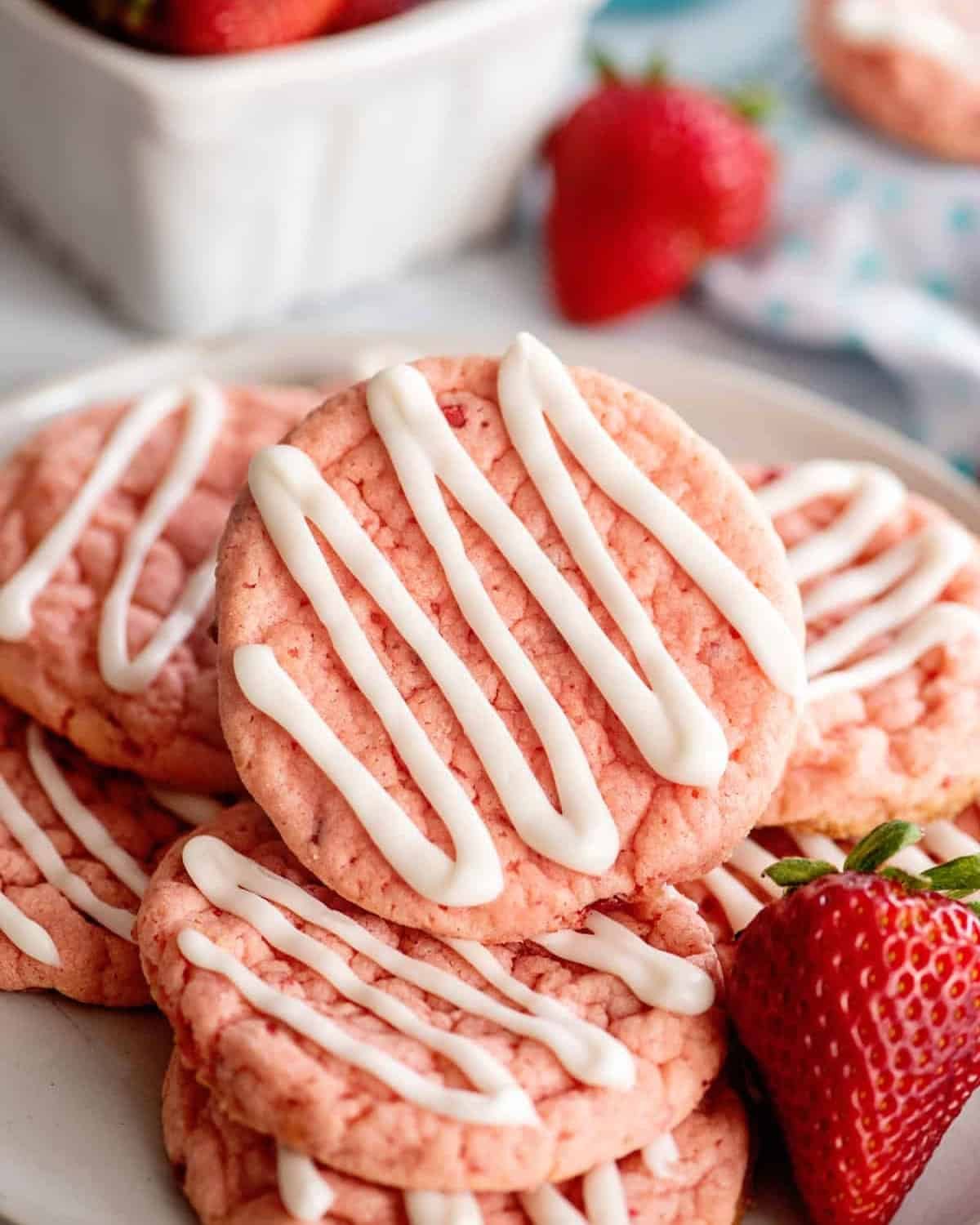 Strawberry Cake Mix Cookies