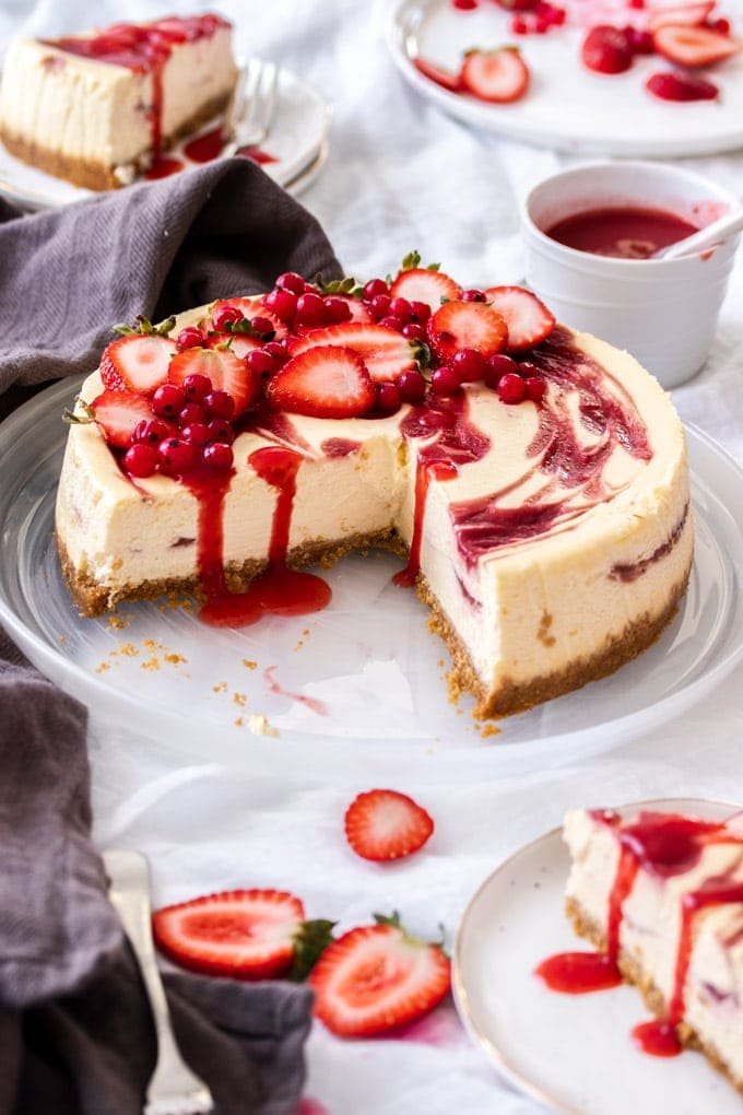 Strawberry Swirl Cheesecake
