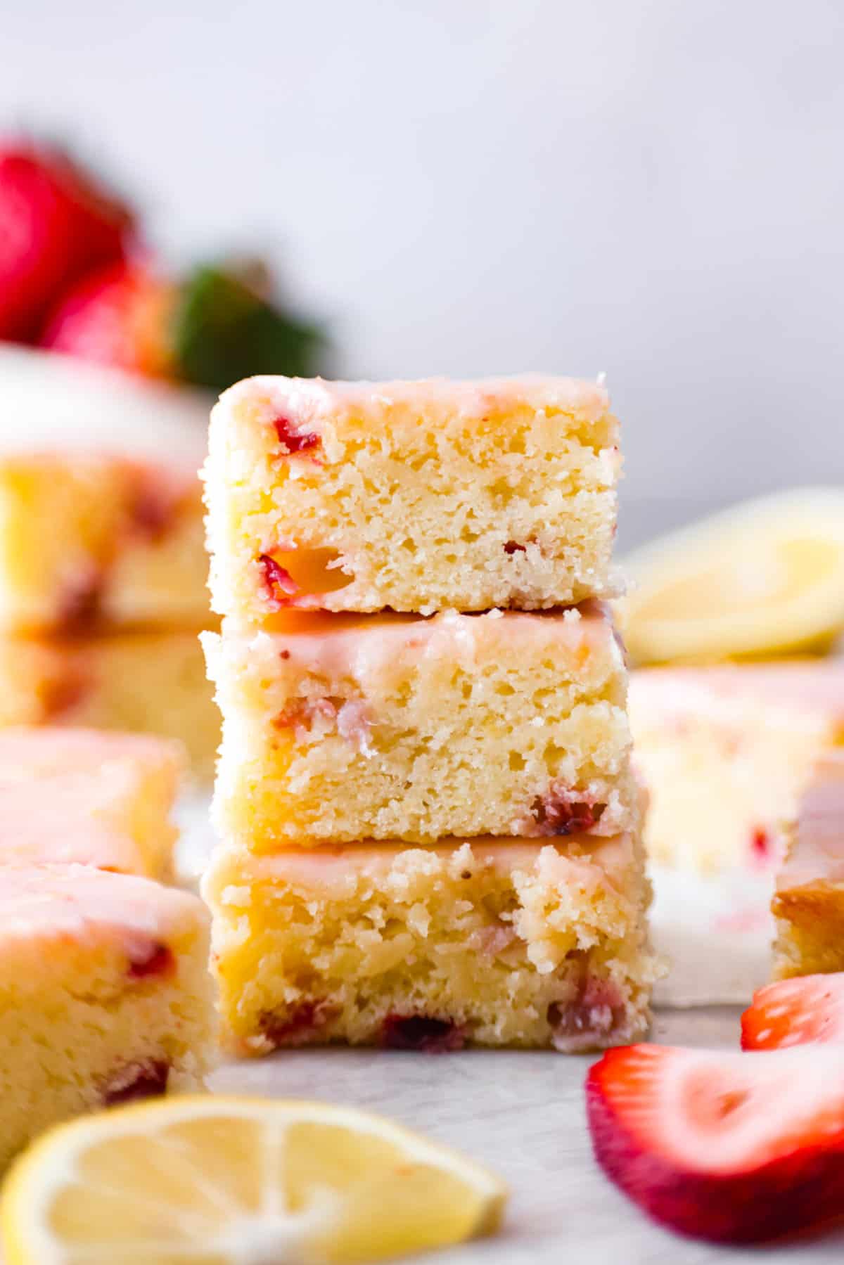 Strawberry Lemon Blondies