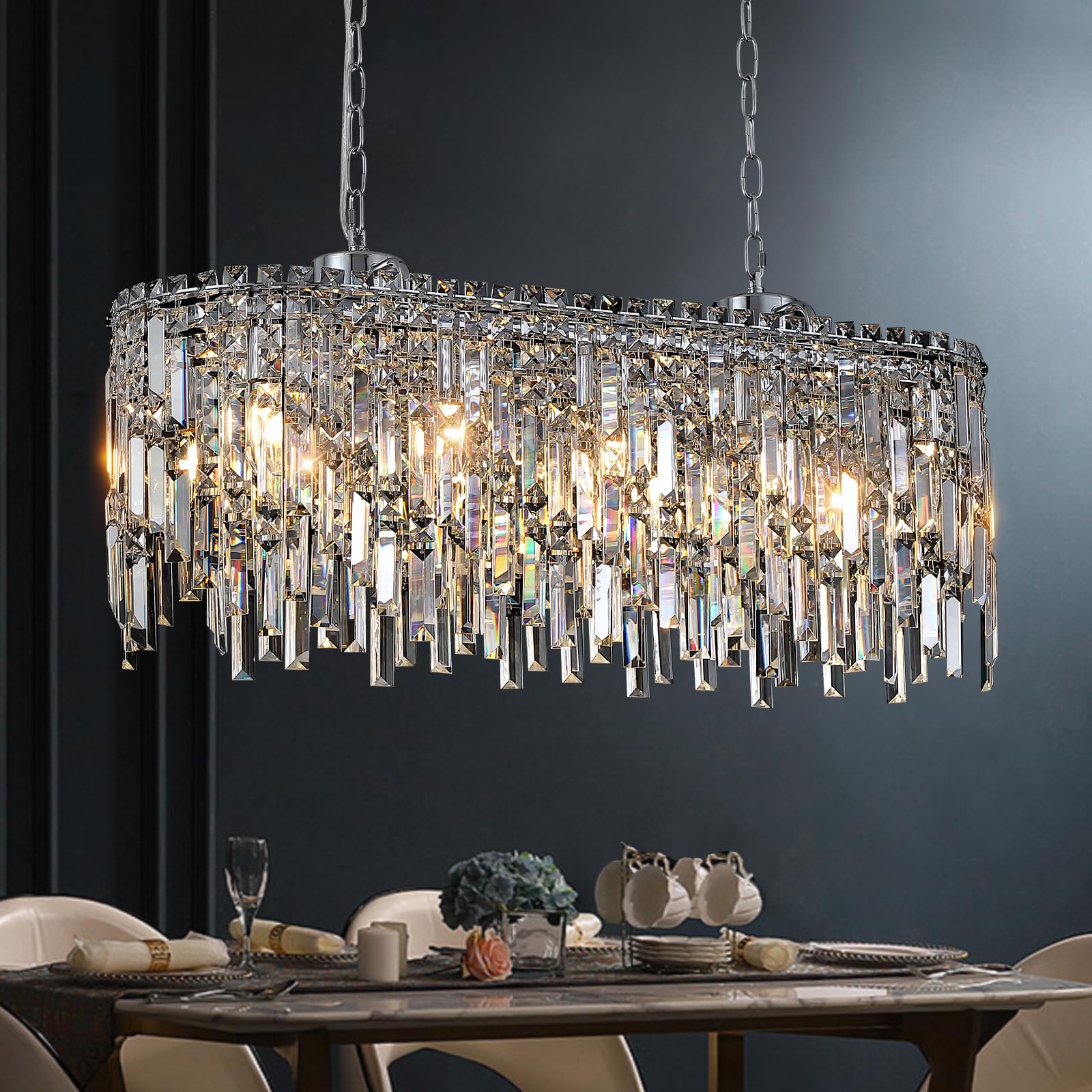 A AXILIXI Modern Crystal Chandelier