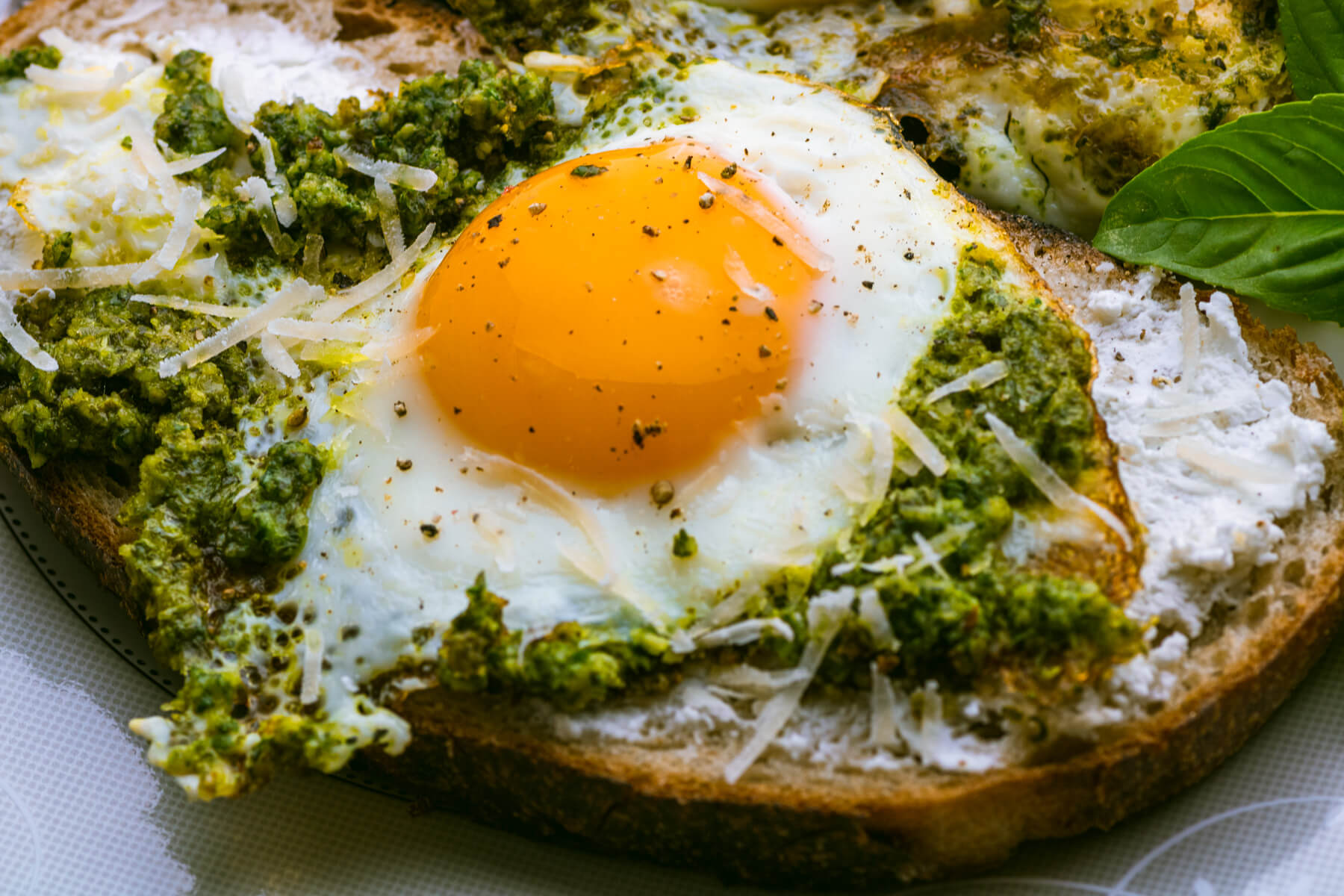 Pesto Scrambled Eggs on Toast