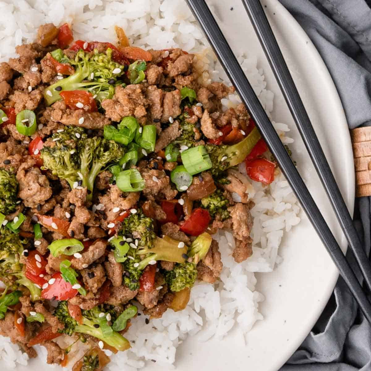 Ground Turkey Teriyaki Stir Fry