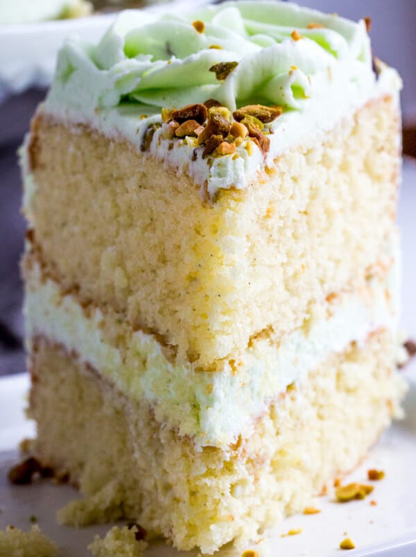 How to Make a Light and Airy Vanilla Bean Pistachio Cake presentation