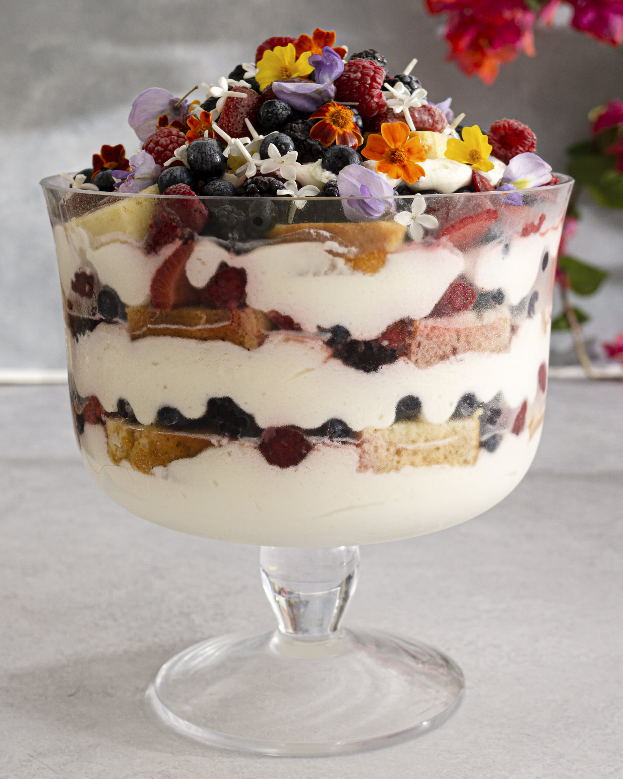 Delightful Mini Trifles with Fresh Fruits and Cream