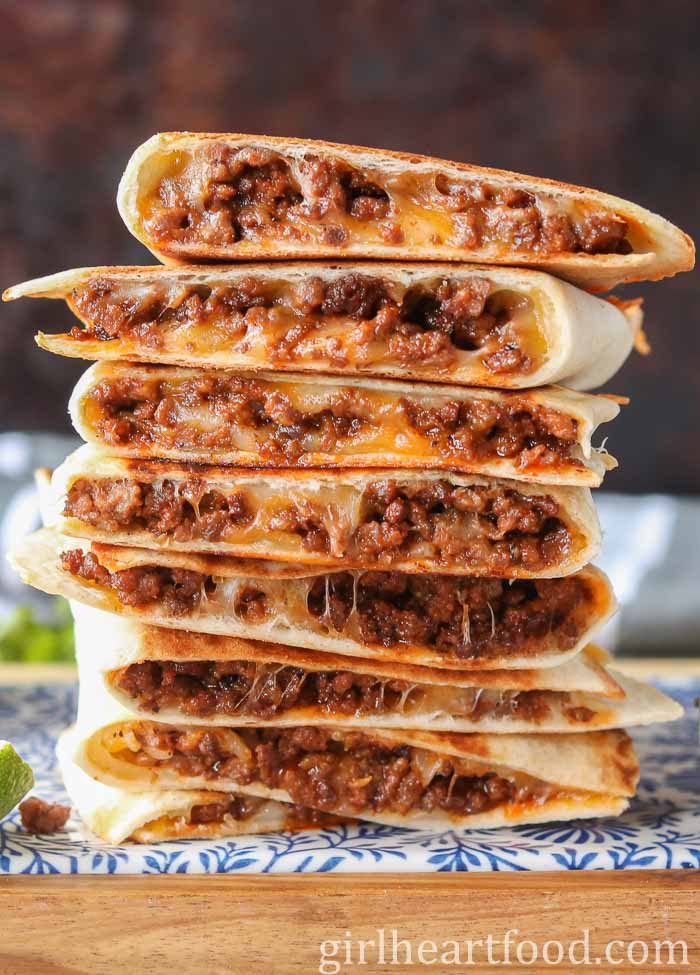 Cheesy Ground Beef Quesadillas
