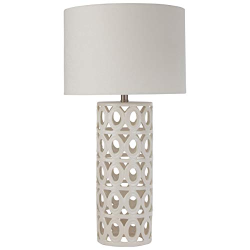 Illuminate Your Space with the Stone & Beam Ceramic Geometric Cut-Out Table Lamp A Modern Decor Essential