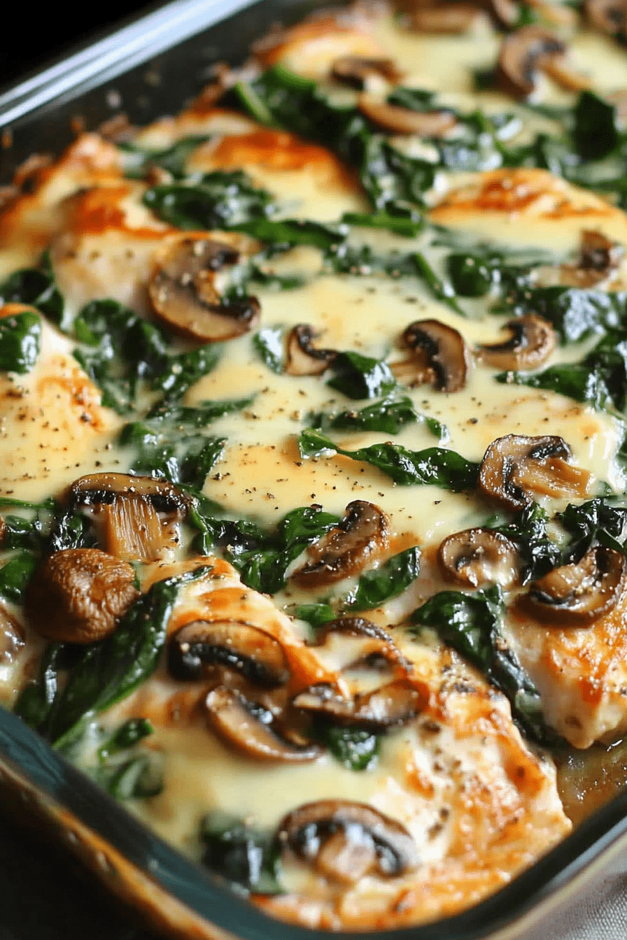 Creamy Mushroom and Spinach Stuffed Chicken