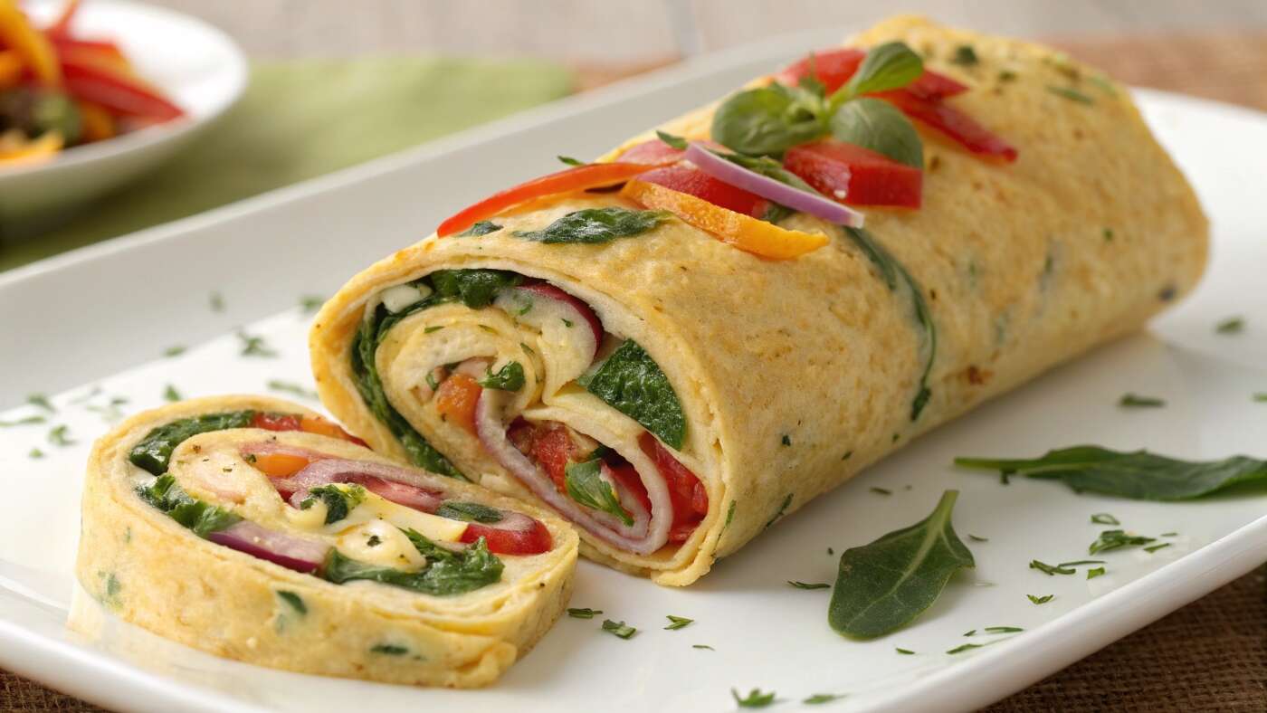 Effortless Veggie Omelette Roll