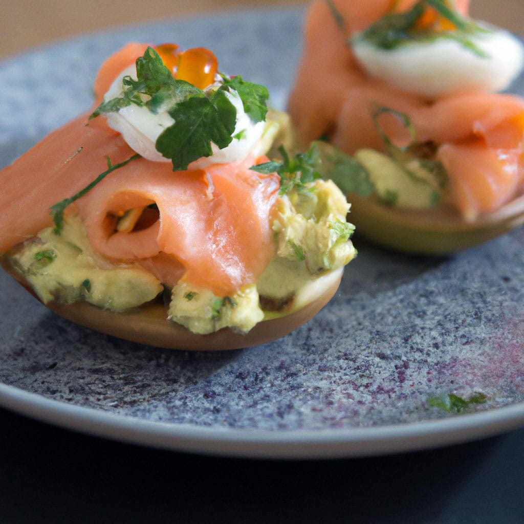 Smoked Salmon and Avocado Eggs Royale - step 2