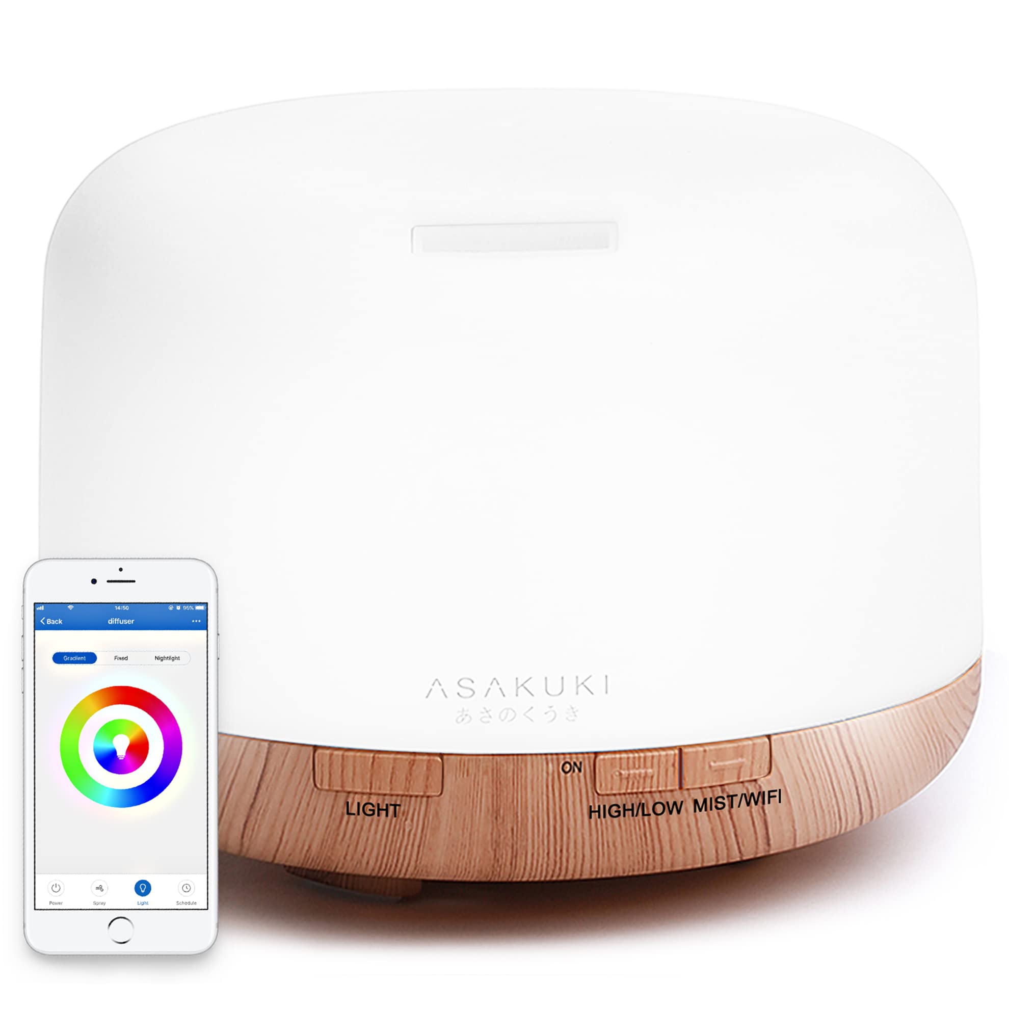 ASAKUKI Smart Wi-Fi Essential Oil Diffuser